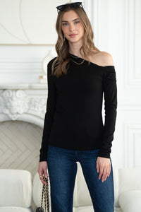 CASSIDY COTTON MODAL ONE SHOULDER TOP