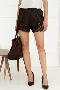 CABANA LACE TRIM SATIN SHORTS-BR