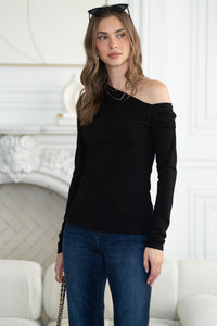 CASSIDY COTTON MODAL ONE SHOULDER TOP