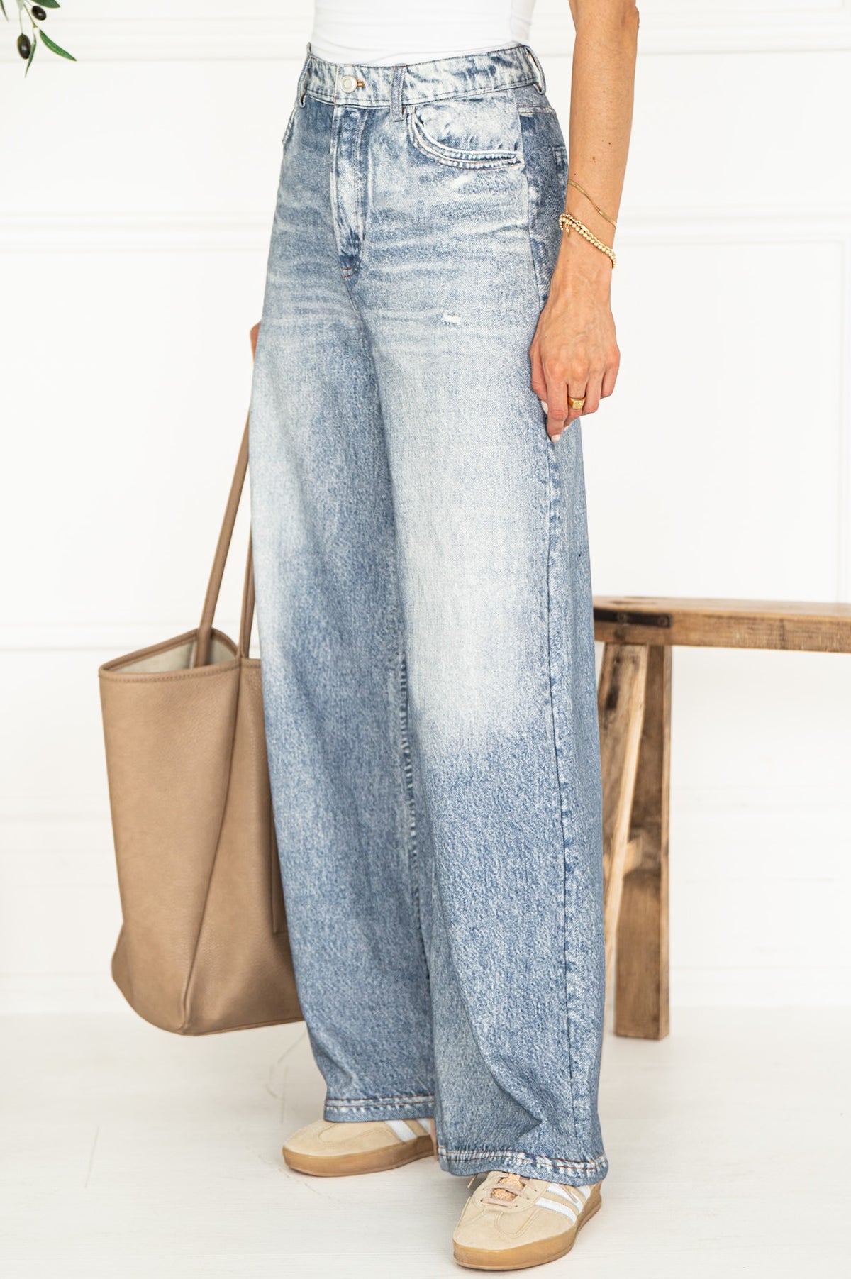 SOLENNE WIDE LEG SWEATPANT JEANS