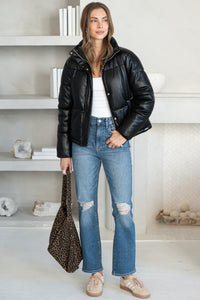 ISE PADDED FAUX LEATHER JACKET