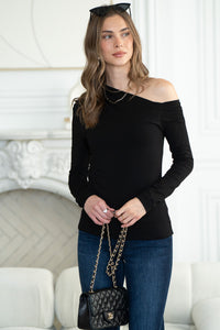 CASSIDY COTTON MODAL ONE SHOULDER TOP
