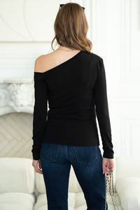 CASSIDY COTTON MODAL ONE SHOULDER TOP