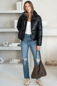 ISE PADDED FAUX LEATHER JACKET