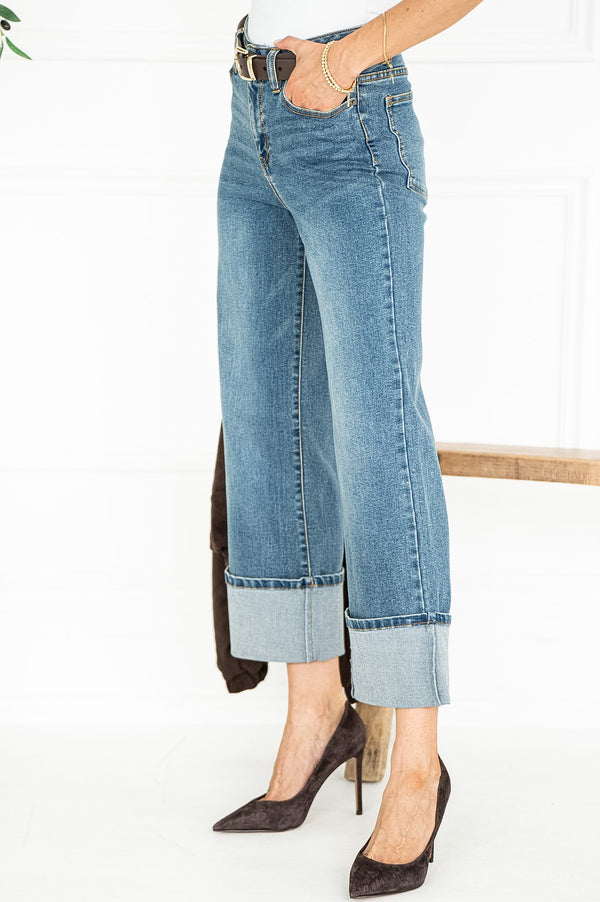 SIMONE CUFFED JEANS IN BLUE