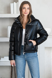 ISE PADDED FAUX LEATHER JACKET