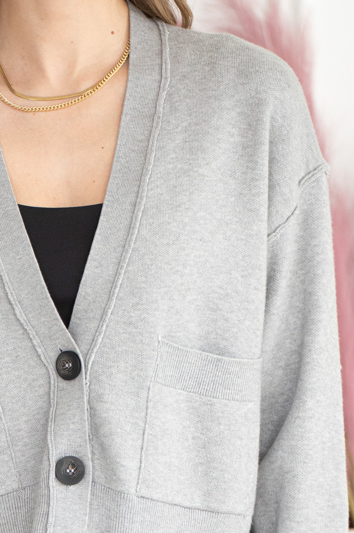 WARM UP TO ME CARDIGAN-GY