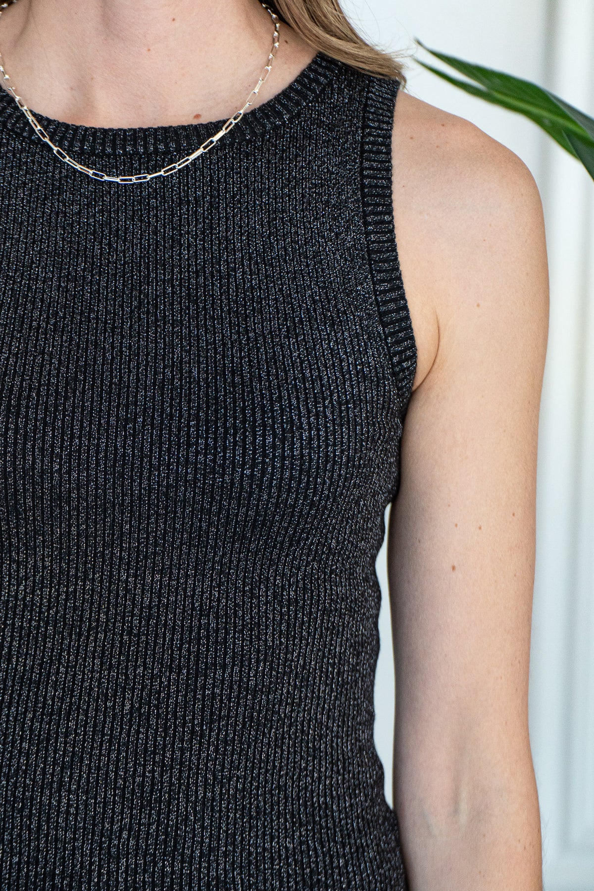 ELIZAH METALLIC KNIT TANK