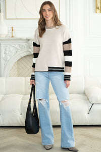 REED ARM STRIPE SWEATER
