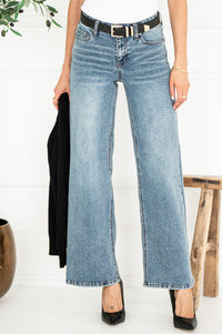MAVERICK WIDE LEG JEANS IN BLUE