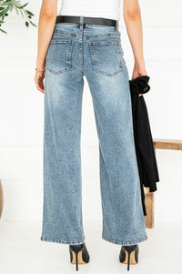 MAVERICK WIDE LEG JEANS IN BLUE