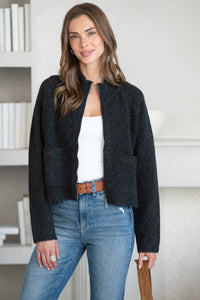 READY OR NOT SWEATER CROPPED SWEATER JACKET