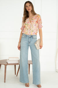 DIAZ FLORAL S/S BLOUSE