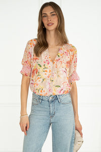 DIAZ FLORAL S/S BLOUSE