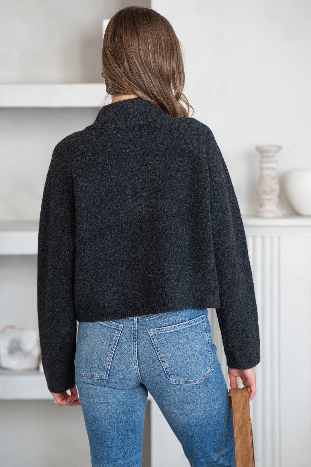 READY OR NOT SWEATER CROPPED SWEATER JACKET