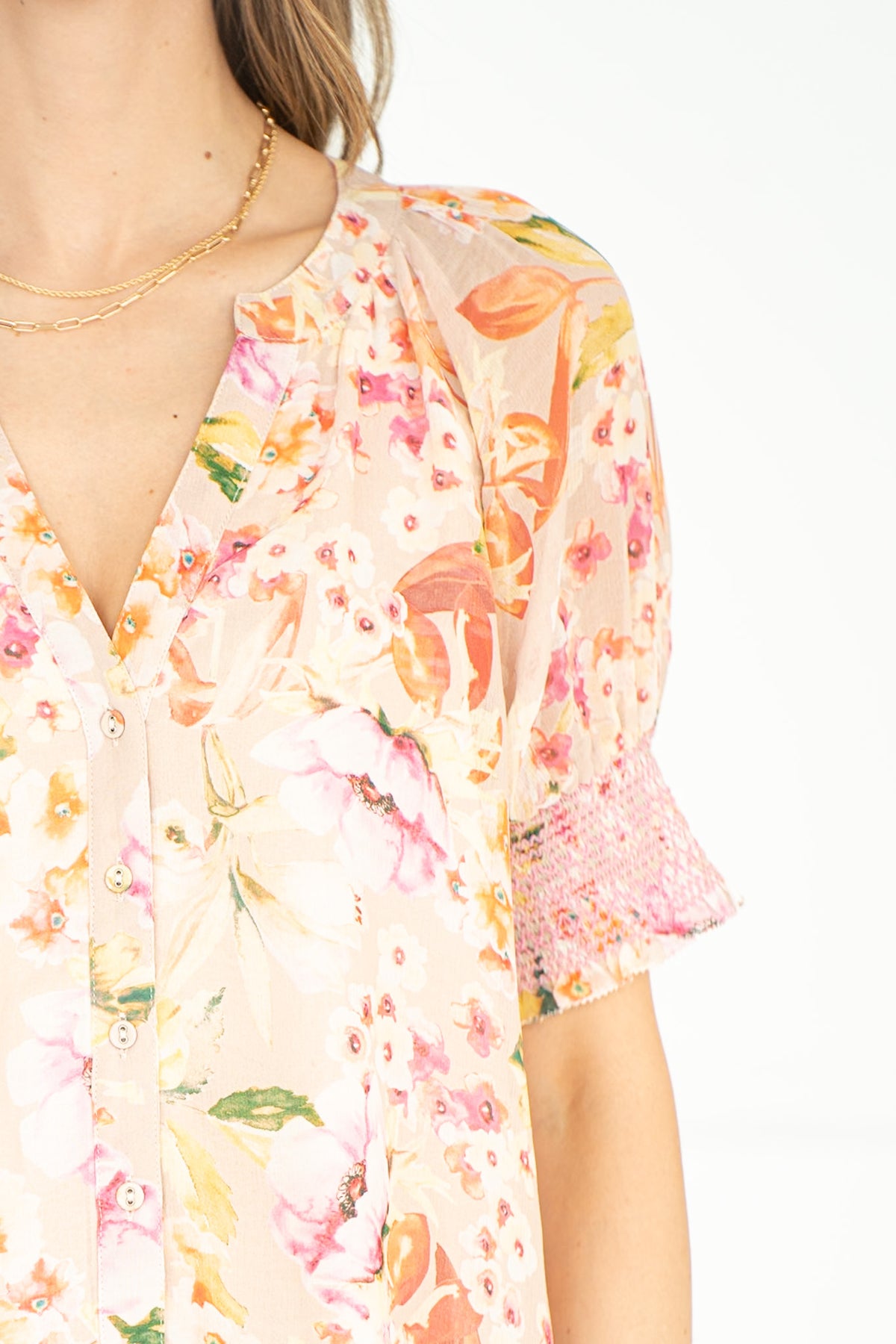 DIAZ FLORAL S/S BLOUSE