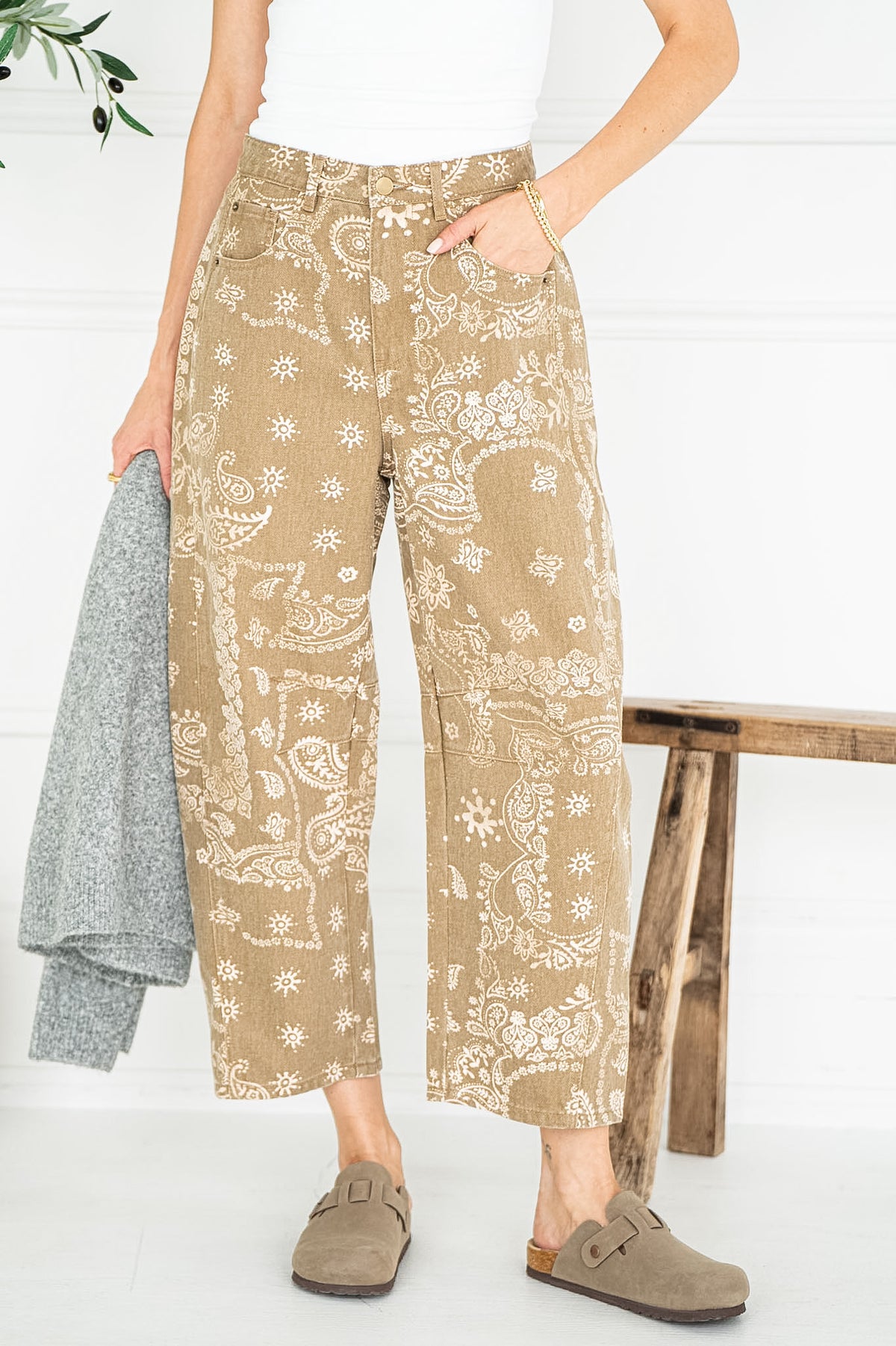PAISLEY PRINT SOFT CURVE JEANS