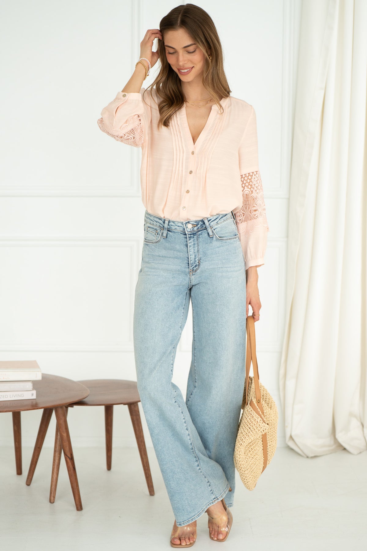 SYMES LACE DETAIL BLOUSE