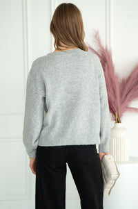 STACCI PEARL BOW SWEATER-GY