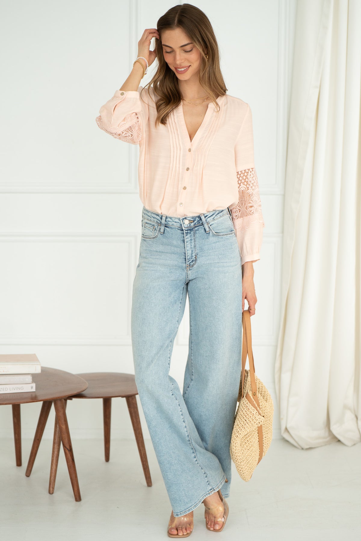 SYMES LACE DETAIL BLOUSE