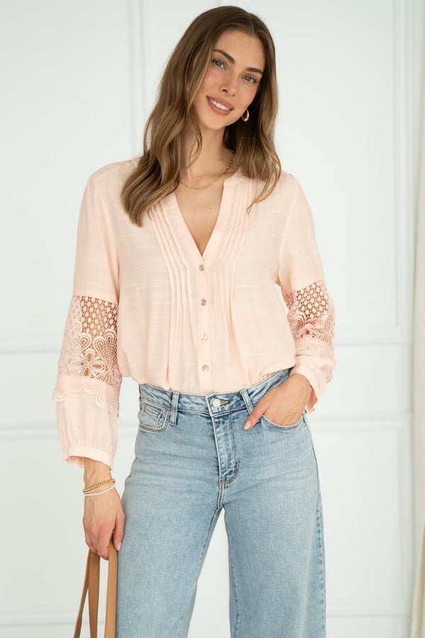 SYMES LACE DETAIL BLOUSE