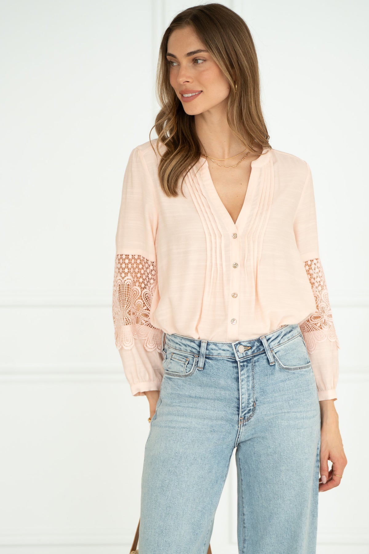 SYMES LACE DETAIL BLOUSE