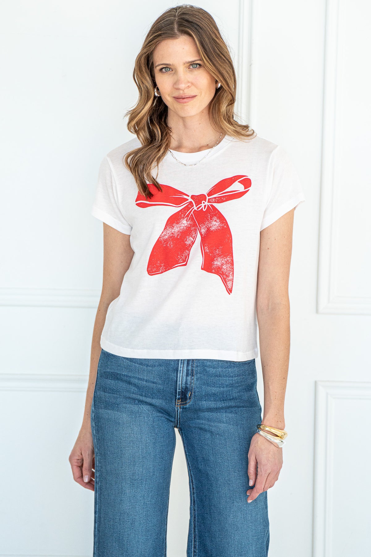 RED BOW TEE