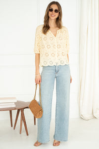 MORNING BREEZE EYELET BLOUSE