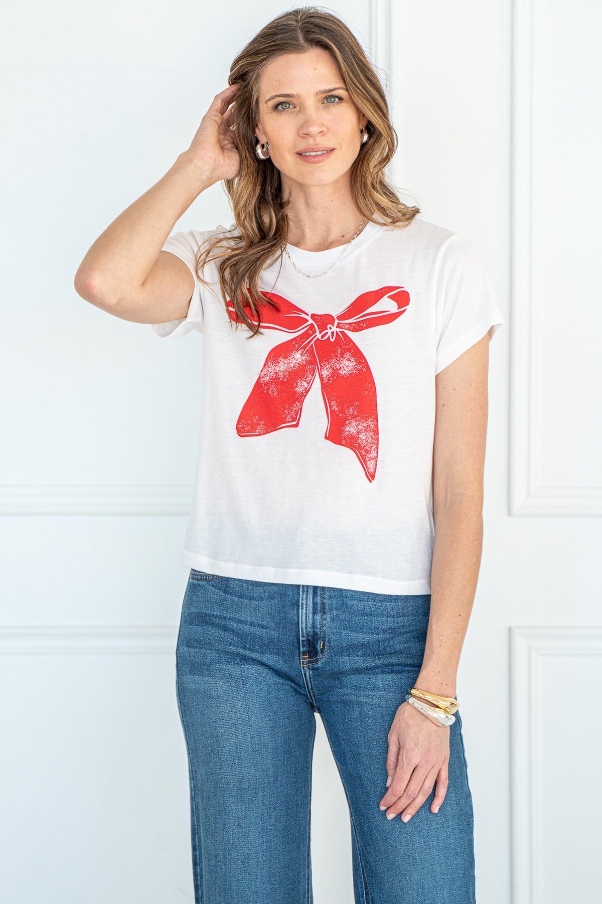 RED BOW TEE