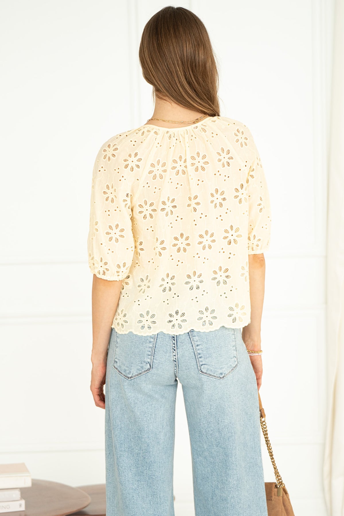 MORNING BREEZE EYELET BLOUSE