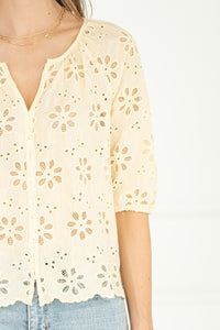 MORNING BREEZE EYELET BLOUSE