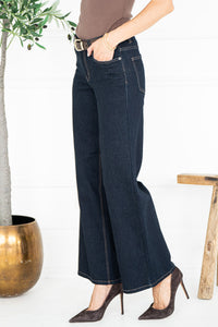 MAVERICK WIDE LEG JEANS IN DARK BLUE