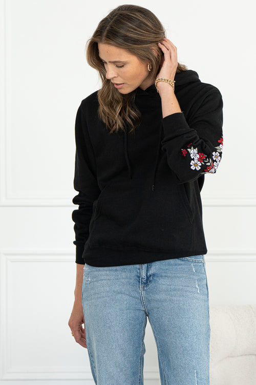 ISABEL FLORAL EMBROIDERED HOODIE