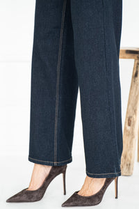 MAVERICK WIDE LEG JEANS IN DARK BLUE