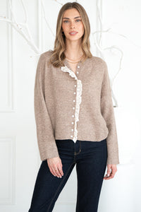 NYX RUFFLE DETAIL CARDIGAN