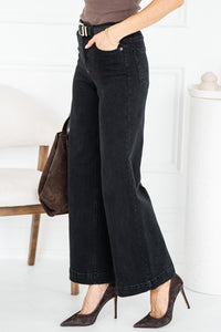 DREW WIDE LEG JEANS IN BLACK