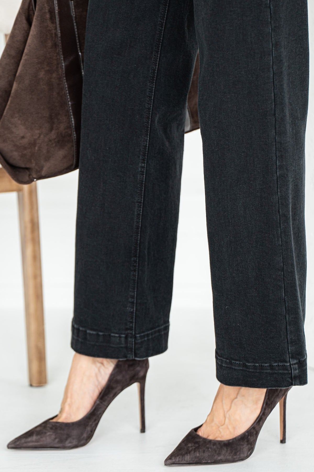 DREW WIDE LEG JEANS IN BLACK