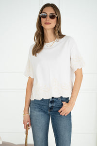 TAKING ACTION EMBROIDERED DETAIL TEE