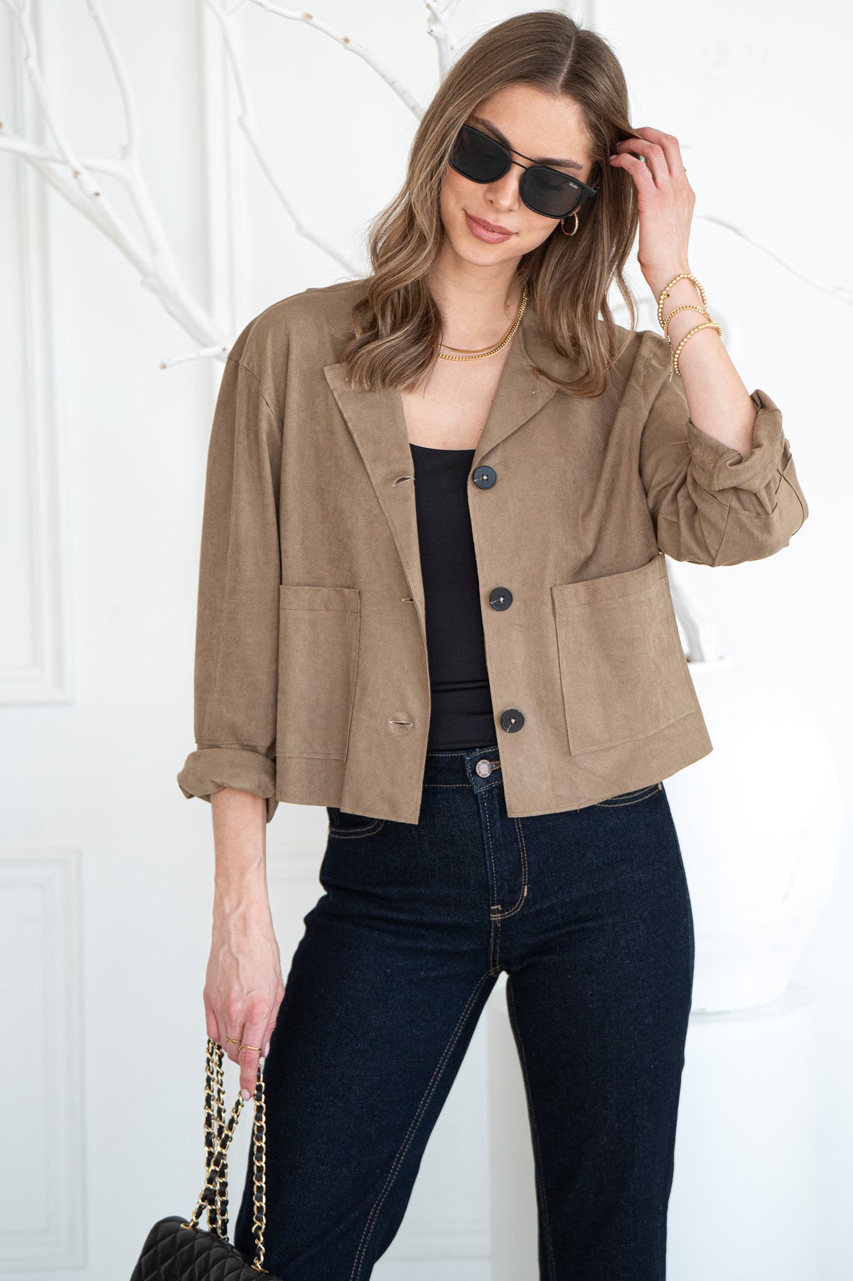 NINA FAUX SUEDE BLAZER