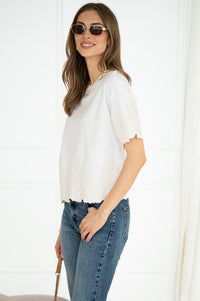 TAKING ACTION EMBROIDERED DETAIL TEE