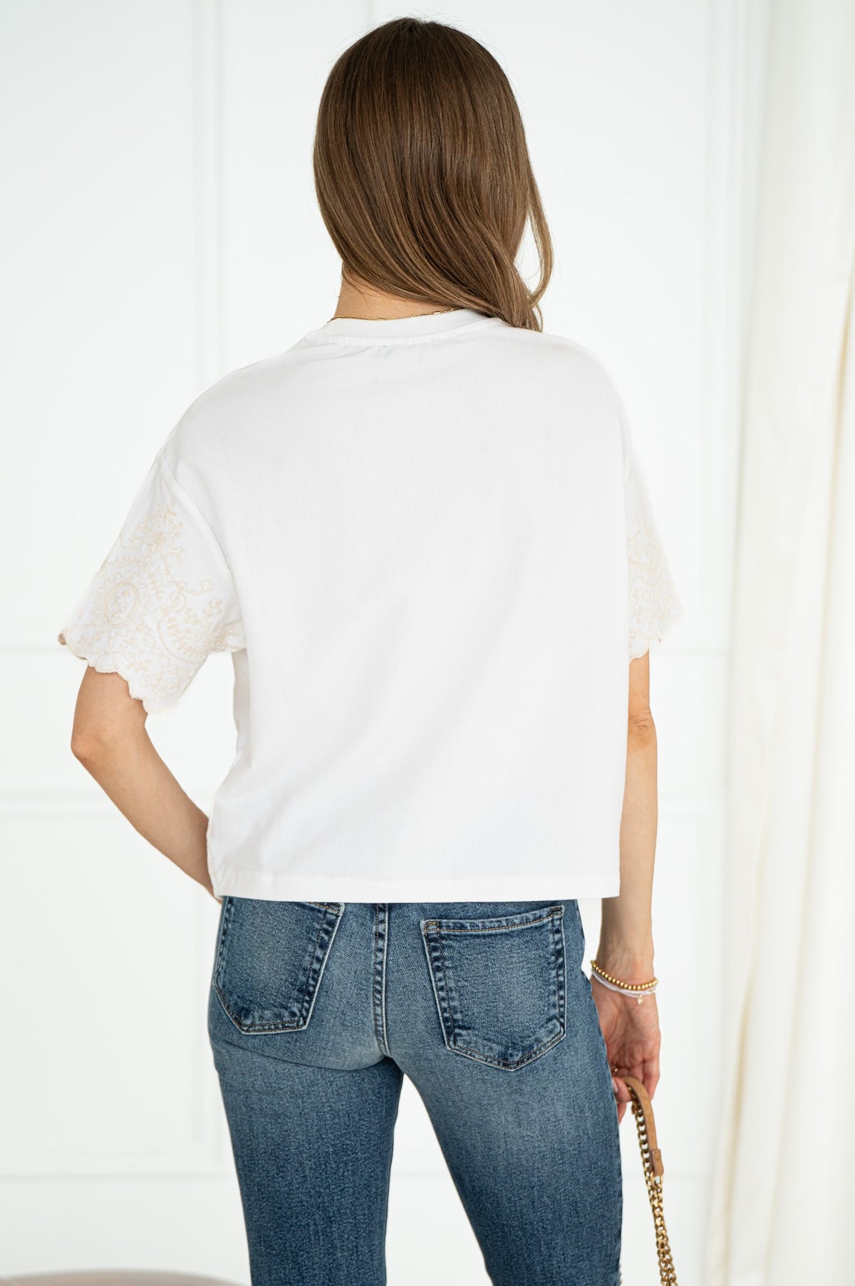 TAKING ACTION EMBROIDERED DETAIL TEE