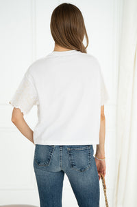 TAKING ACTION EMBROIDERED DETAIL TEE