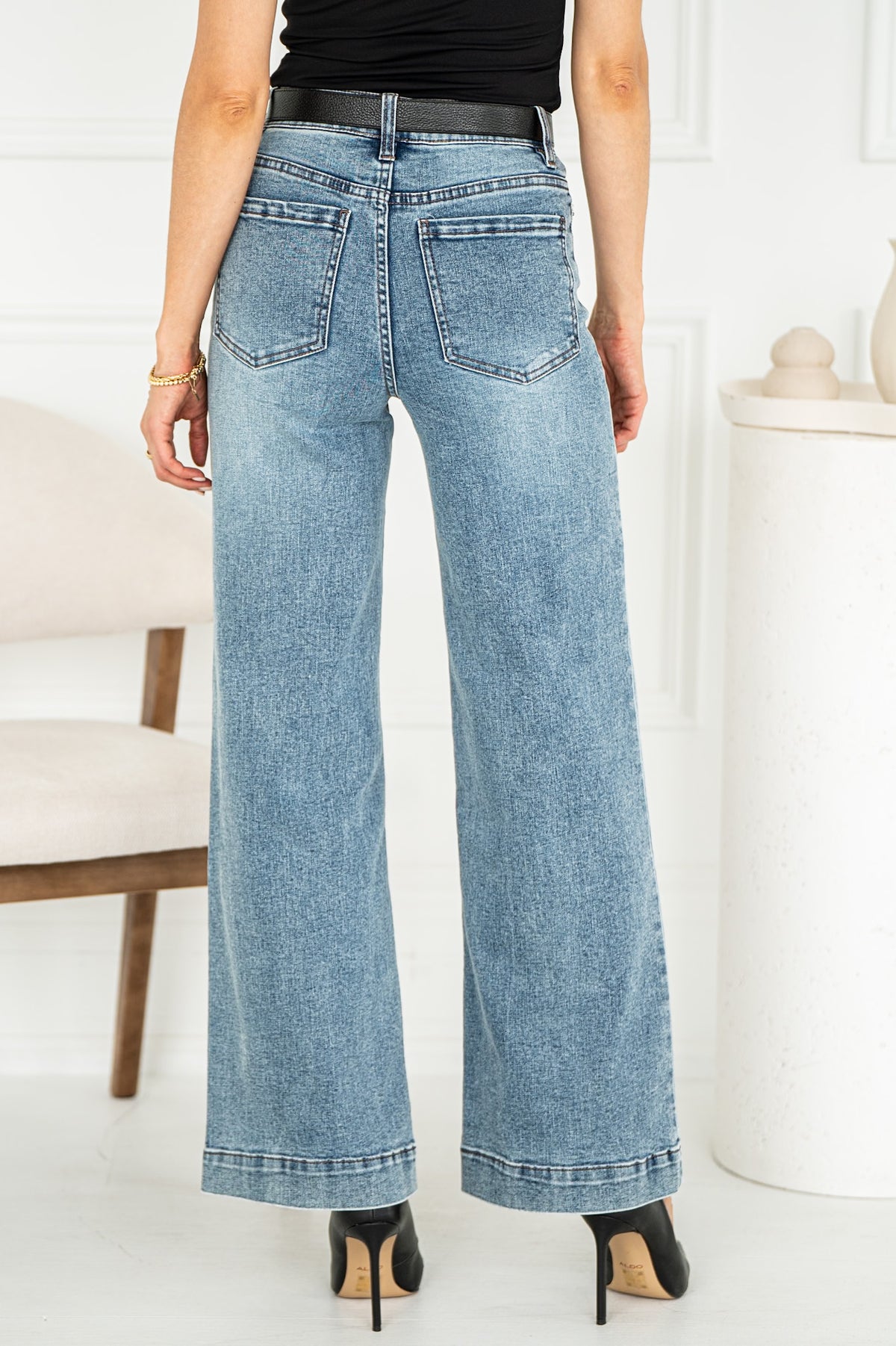 DREW WIDE LEG JEANS IN BLUE