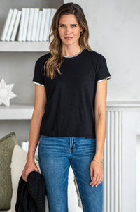 JANE METALLIC TIPPED TEE