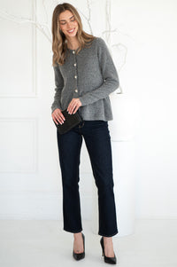 DAVIE CRYSTAL BUTTON CARDIGAN