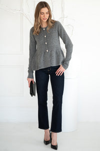 DAVIE CRYSTAL BUTTON CARDIGAN