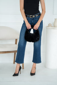 FAUX FUR PERFECT PURSE IN BLACK