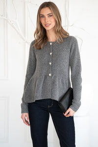 DAVIE CRYSTAL BUTTON CARDIGAN