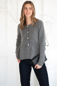 DAVIE CRYSTAL BUTTON CARDIGAN