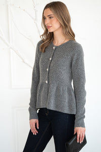 DAVIE CRYSTAL BUTTON CARDIGAN